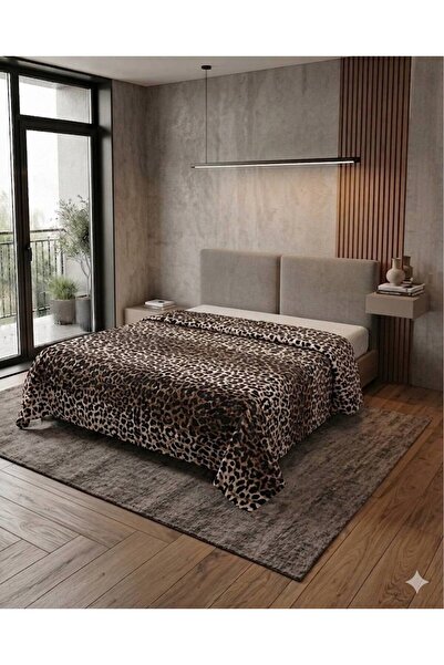 ŞENER HOME Τυπωμένο σχέδιο λεοπάρ 200x240 εκ. Διπλό (BATTAL) Μονό Πικέ