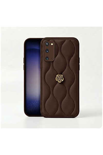 Zebana Samsung Galaxy S20 FE Uyumlu Kılıf Zebana Camellia Deri Kılıf Kahverengi