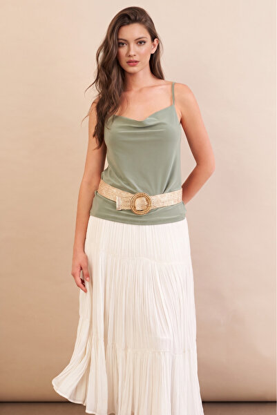 NEW JOURNAL Γυναικεία μπλούζα με γιακά Çağla Melange Degaje APP1286-90