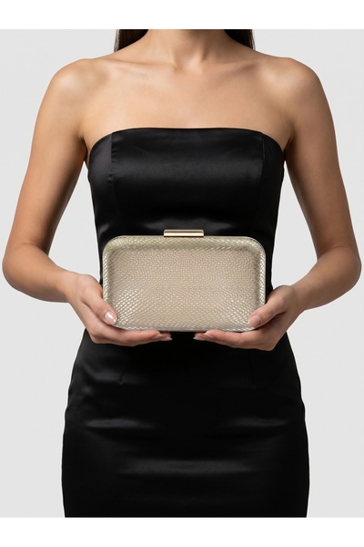 Biçanta Χρυσό χρυσό χρώμα λέιζερ με μοτίβο φιδιού βραδινό φόρεμα τσάντα νυχτε...