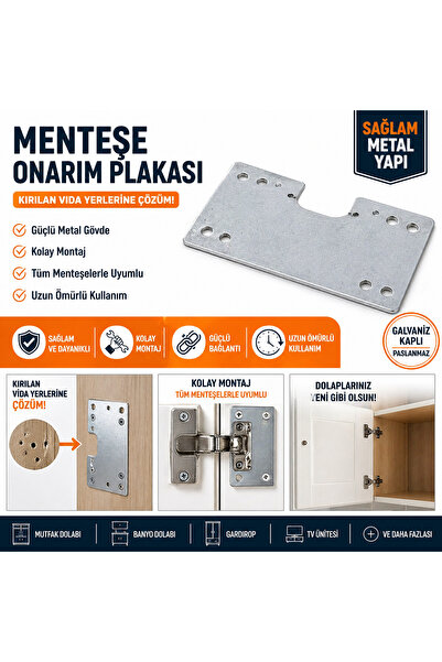 KARAPOLAT Dolap Kapak Taş Menteşe Tamir Sacı Pratik Onarım Kiti Yuva Tablası ...