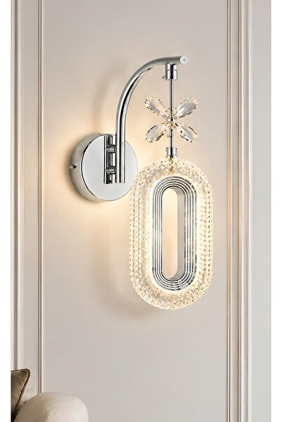 burenze Rachel Pilli Aplik Krom Kaplama Power Led Crystal