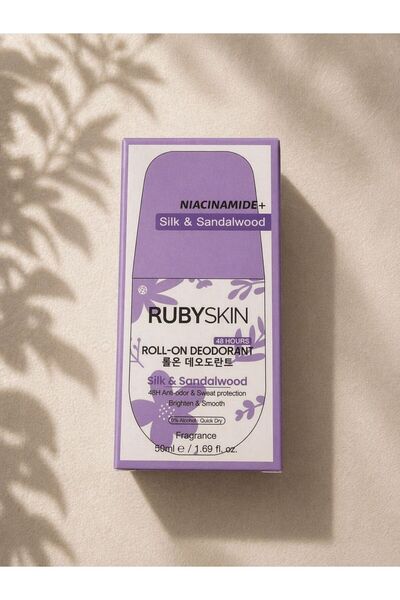 RUBYSKIN مزيل عرق الكوري روبي سكين بالنياسيناميد رول اون برائحة الحرير وخشب ا...