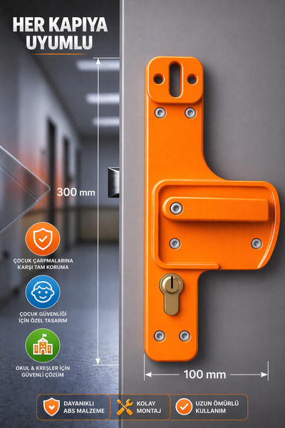 Life 360 Barrier Gate Handle |   Orange |   Childproof |   Suitable for Schools, Nurseries and Educational Institutions |   Unbreakable