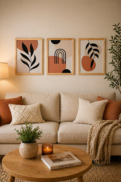 Yurudesign Maldiv Ahşap Çerçeveli 3'lü Tablo Uv Baskı 33*40 MV2-B
