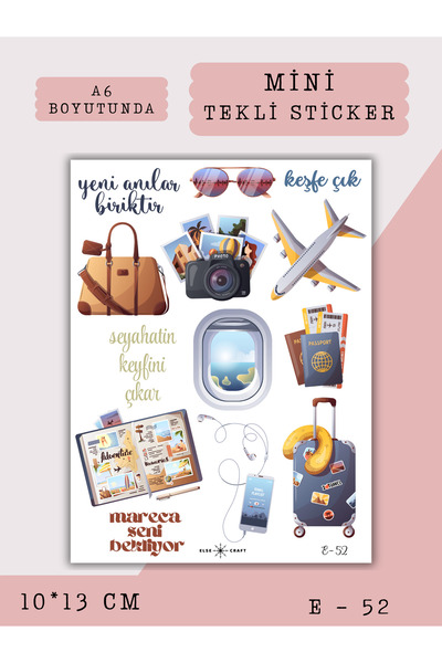 Else Craft Seyahat Etme Temalı Sticker - E-52 - Ajanda Planlayıcı Bullet Jour...
