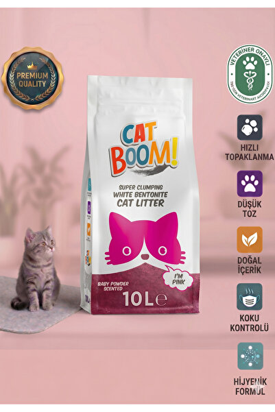Cat Boom Bebek Pudrası Kokulu Bentonit Kedi Kumu 10 Lt