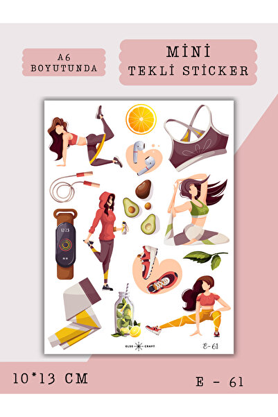 Else Craft Spor / Pilates Yapan Kız Temalı Sticker - E-61 - Ajanda Planlayıcı...