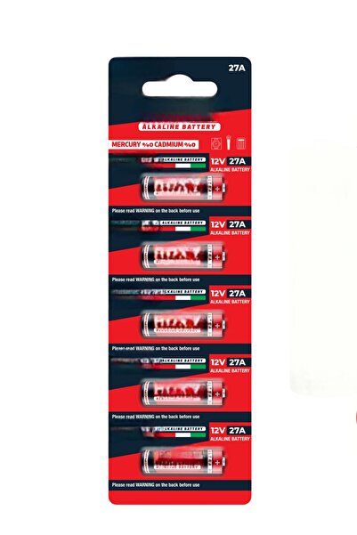 usin 5 Adet 27a 12v Spesifik Pil 27a-c5 27a 12 Volt Alkalin Kısa Ince Kalem A...