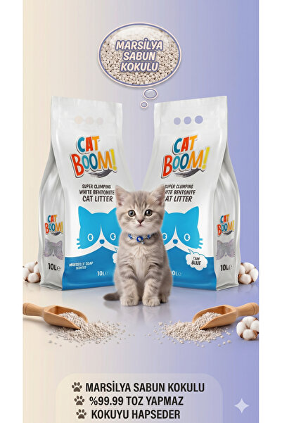 Cat Boom Marsilya Sabunu Kokulu Bentonit Kedi Kumu 2x10 L ( 2 Adet 10 L )