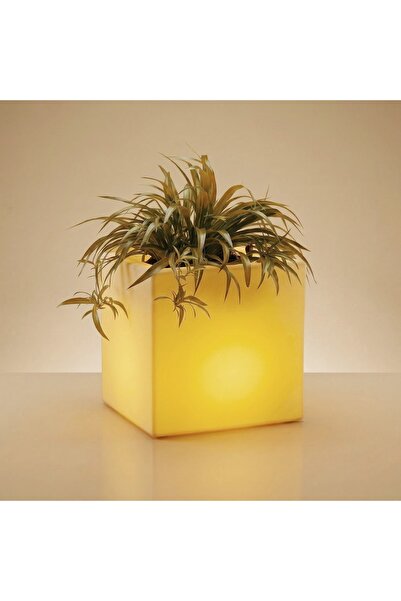 MYASEM STORE حوض مربع LED مقاس وسط 40 × 40 × 41 × 24 سم بلاستيك LLDPE سعة 25 لتر للزراعة