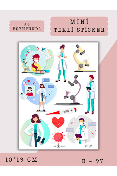 Else Craft Doktor Sağlık Temalı Sticker - E-97 - Ajanda Planlayıcı Bullet Jou...