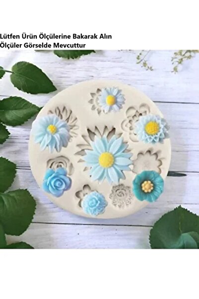 HogART Design 7' li  Çok Çeşitli Çiçekler Silikon Mum Kalıp