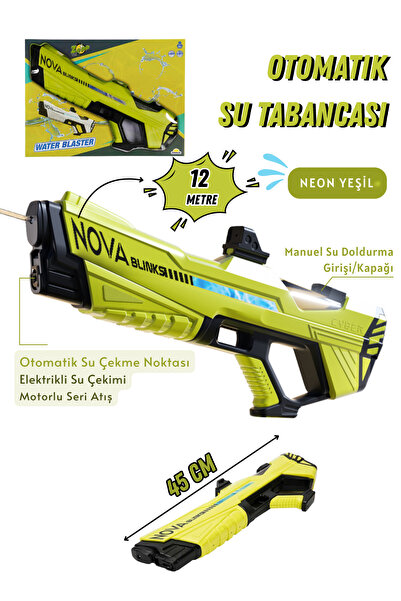welcomein Oyuncak Şarjlı 7-12 Metre Menzilli Otomatik Su Silahı 43 CM 280 ml ...