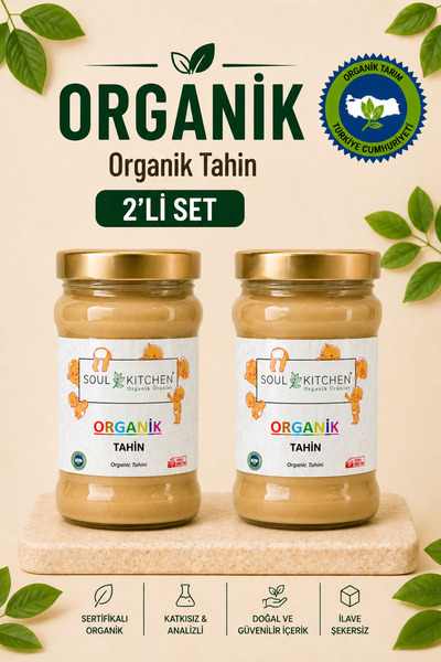 Soul Kitchen Organik Ürünler Organik Sertifikalı Tahin Katkısız Doğal 300 g 2...