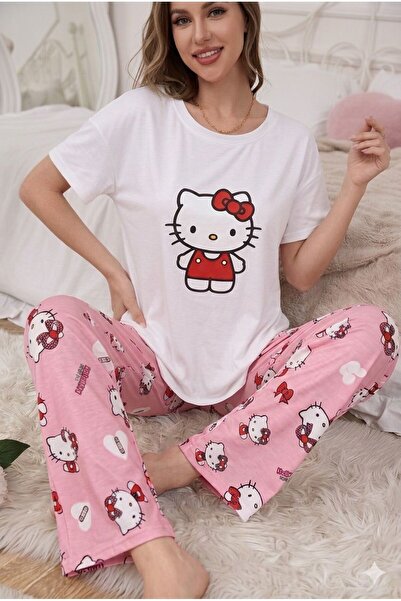 ZAYAHOMEWEAR New Cat3 Süpersoft Kısa Kollu Pijama Takım