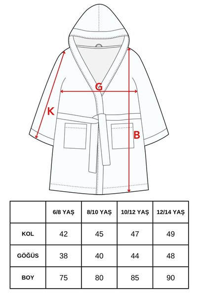 EMİLLİE 100% Cotton Export Surplus Unisex Velvet Children's Bathrobe