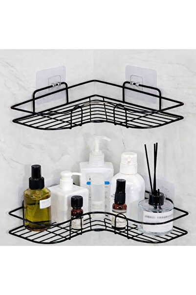 TOLMİN Store 2'li Geniş Banyo Rafı | L Tasarım Banyo Düzenleyici | Yapışkanlı...