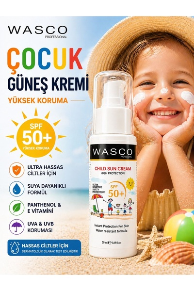 wasco Bebek ve Çocuklar İçin Spf50+ Çok Yüksek Koruma Faktörlü Güneş Kremi