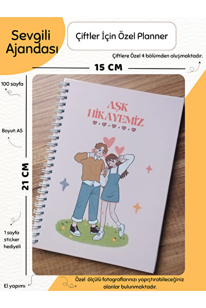 Else Craft Sevgili Ajandası -Çiftler İçin -Özel Planner |Anılarınızı Planlayı...