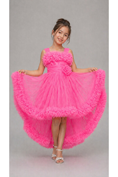 Atlas Kids Κοριτσίστικο φόρεμα Princess Tailed Dream από τούλι ροζ βραδινό φό...