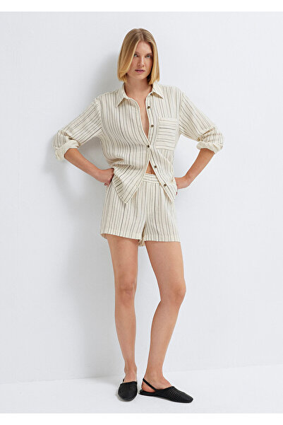 Mavi Ριγέ Σορτς Εκρού 1410259-84004