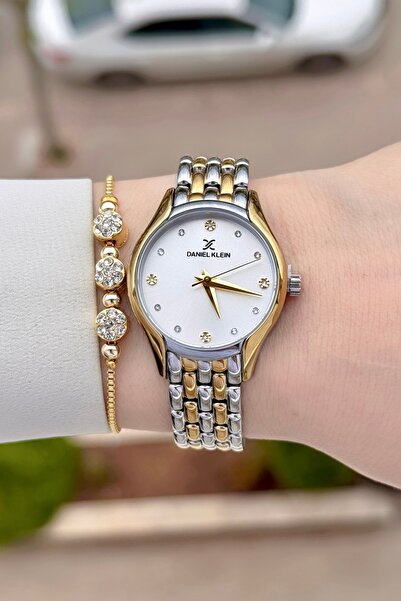 Daniel Klein Sarı Silver Renk 24 Ay Garantili 30 mm Hediye Paketli Kadın Kol ...