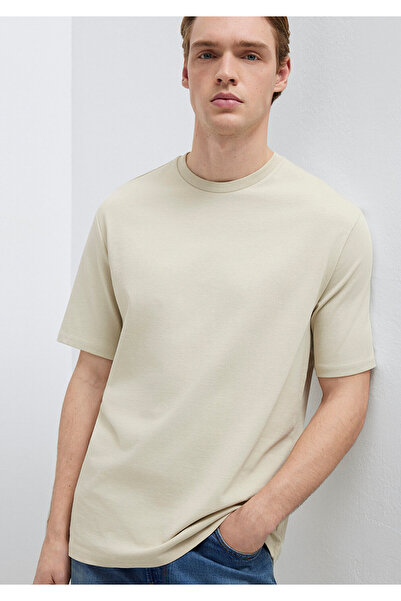 Mavi Bej Basic Tişört Loose Fit / Bol Rahat Kesim 0611924-70322