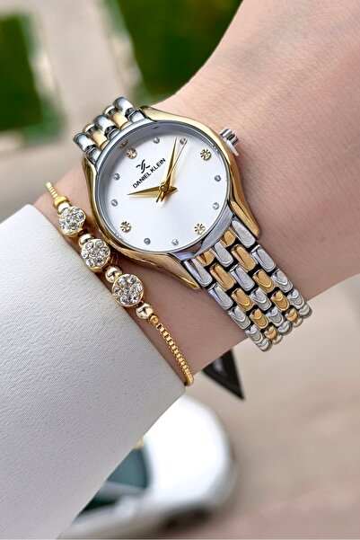 Daniel Klein Gold Silver Color 30 mm Women Wrist Watch with Gift Package