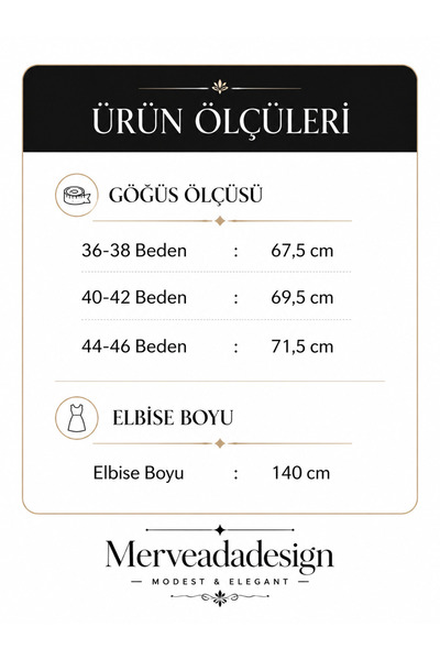 merve ada design Fular Yaka Detaylı Astarlı Organze Tül Tesettür Elbise