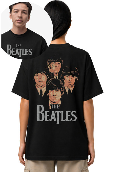 Fuddy Moda Tricou cu imprimeu pe spate The Beatles, tricou unisex cu tematică...
