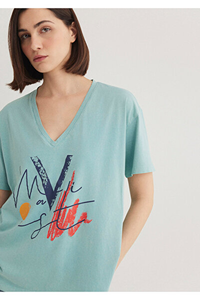 Mavi Τυπωμένο Istanbul T-Shirt κανονική εφαρμογή / κανονική κοπή 1601176-34078