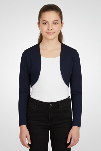 Artigli Girl Kids Girl Long Sleeves Plain Cardigans, Navy