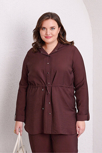 Büyük Moda Ρευστή εφαρμογή ΜΠΟΥΦΑΝ ΜΕ με κουκούλα ΔΑΝΤΕΛΕΣ