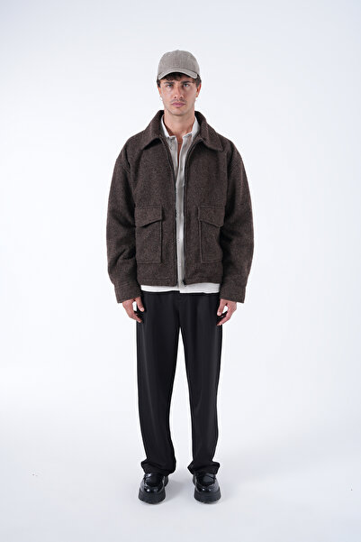 2512 Clothing معطف صوفي ممزوج بجيوب