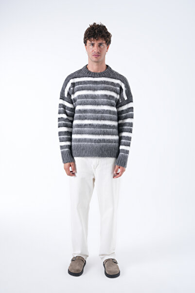 2512 Clothing Color Gradient Fleece-Lined Knitwear Sweater