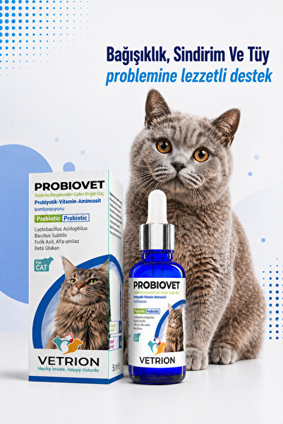 Vetrion Pharma Hızlı etkili Kedi Probiyotik 50 ml | Tüy Sağlığı | Sindirim ve...