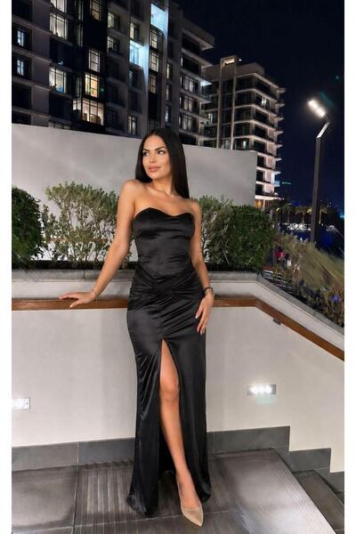 Modafeminen Βραδινό φόρεμα με διπλό λαιμό από ύφασμα κατάδυσης - Σχέδιο με κο...