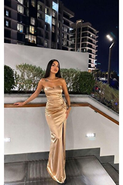 Modafeminen Βραδινό φόρεμα με διπλό λαιμό από ύφασμα κατάδυσης - Συρόμενη μέσ...