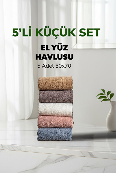 Cotto Home Σετ 5 ριγέ πολύχρωμες πετσέτες Μαλακές βαμβακερές πετσέτες χεριών ...