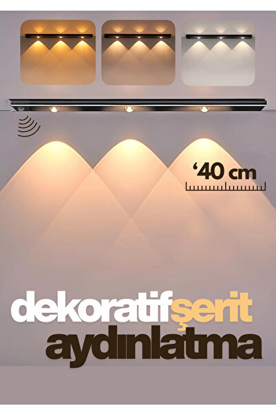 edewatt LED Sensörlü Şarjlı Dekoratif Lambası Mutfak-Gece Mıknatıslı 3 Farklı...