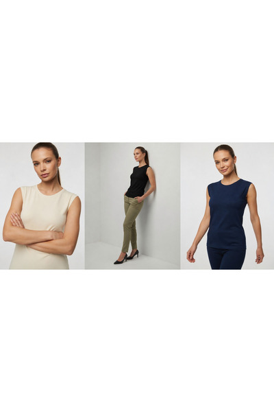 Teloris Crew Neck 0 Sleeve T-Shirt Set of 3