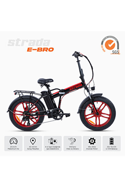 Stradacycles E-Bro 20 Jant Hidrolik Disk Katlanabilir Fat Bike Bisiklet
