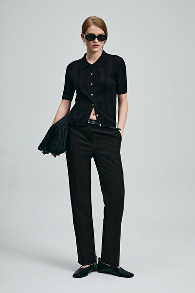 Lufian Γυναικείο παντελόνι Mıra σε μαύρο χρώμα