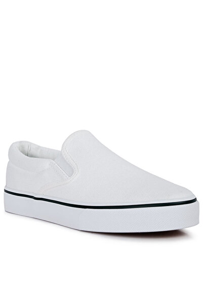 london Rag Women White Slip On Canvas Sneakers