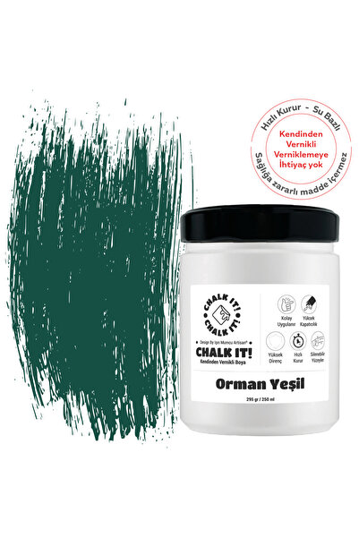 Işın Mumcu Artisan Chalk It Kendinden Vernikli Boya | Orman Yeşil 250 GR Dene...