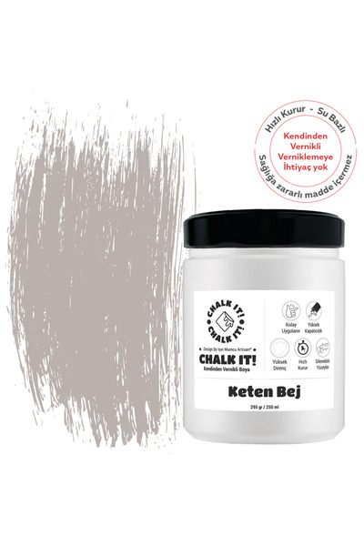 Işın Mumcu Artisan Chalk It Kendinden Vernikli Boya | Keten Bej 250 GR Deneme...