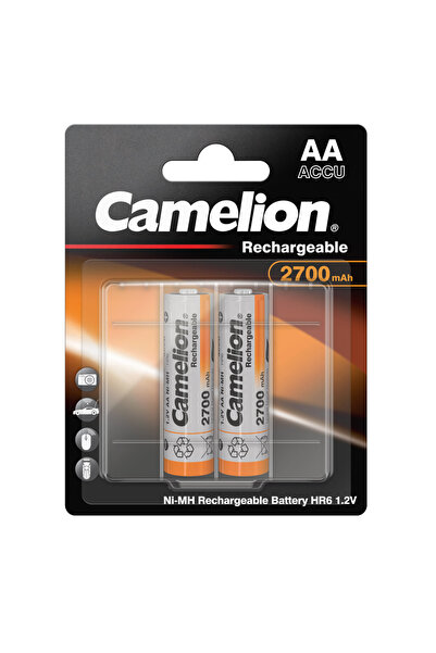 CAMELİON Set 2 Acumulatori AA Reincarcabili Ni-MH 2700mAh, Capacitate Ultra-M...