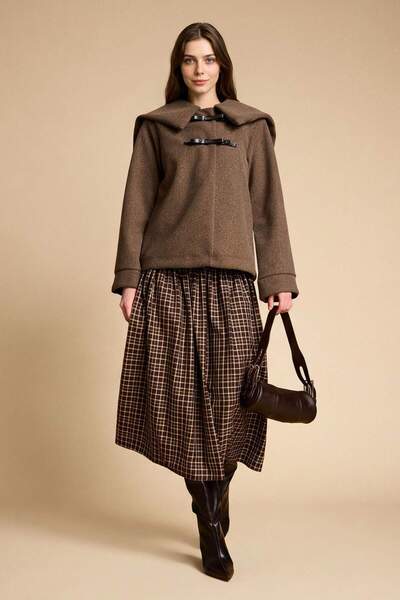 DeFacto Φούστα μάξι με στάμπα σε σχήμα Α G9283AX26SP