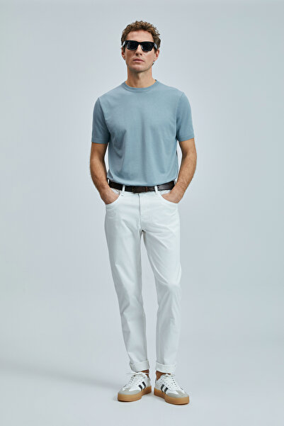 Lufian Ανδρικό παντελόνι Helt Spor 5 Pocket Slim Fit Λευκό